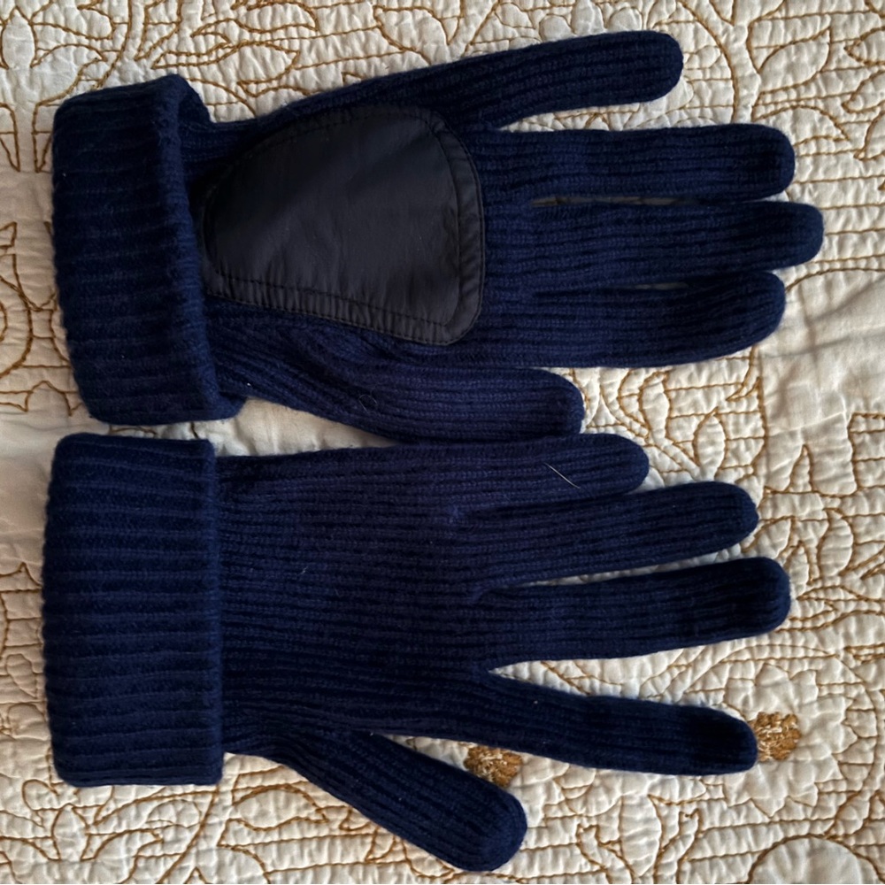 Burberry Dark Blue Ribbed Gloves men’s